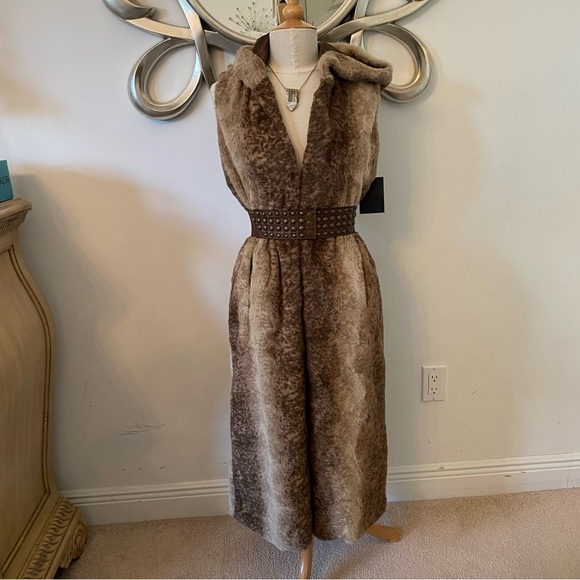 Boston Proper Fabulous Furs Donna Salyers Hooded Faux Fur Vest | Small - Picture 6 of 16